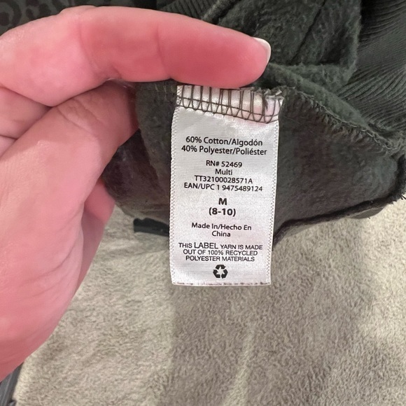 Olive Leopard 3/4 Zip Hoodie - Picture 4 of 4